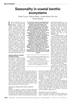 Seasonality in coastal benthic ecosystems