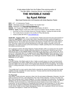 THE INVISIBLE HAND by Ayad Akhtar