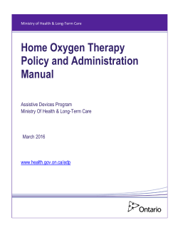 Home Oxygen Therapy Policy and Administration Manual