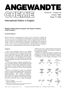 Building Bridges Between Inorganic and Organic Chemistry (Nobel