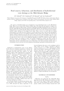 Food sources, behaviour, and distribution of hydrothermal vent