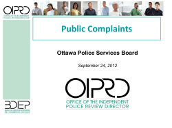 OIPRD Presentation - Ottawa Police Services Board