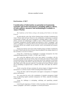 Consideration of information on potential environmental, economic