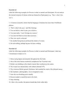 1 Exercise 6.1 Label the following examples for Process