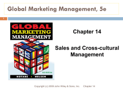 SALES MANAGEMENT Chapter Fifteen