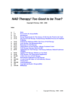 NAD Therapy! Too Good to be True?