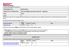Students must choose ONE module stream from the three options