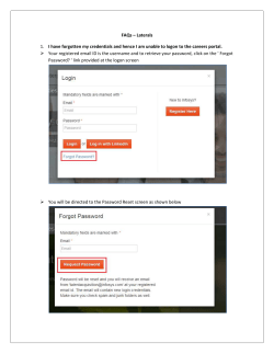 FAQs &ndash; Laterals I have forgotten my credentials and hence I am