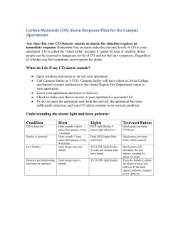 Carbon Monoxide (CO) Alarm Response Plan for