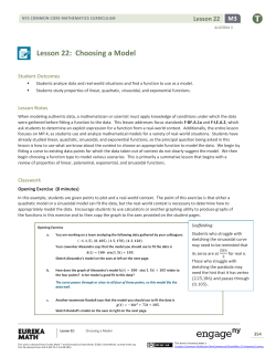 Lesson 22: Choosing a Model