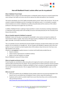 How will Medibank Private`s actions affect care for my patients?