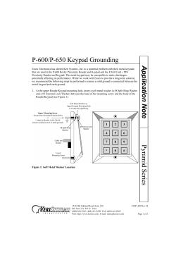 P-600/P-650 Keypad Grounding Pyramid Series