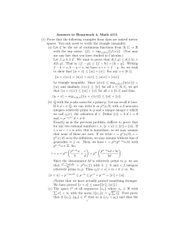 Answers to Homework 4, Math 4111 (1) Prove that the following