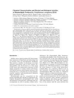Chemical Characterization and Physical and Biological