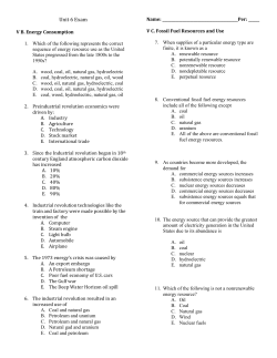 Unit 6 Exam V B. Energy Consumption Which of the following