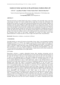 Analysis of colour spectrum on the performance of photovoltaic cell