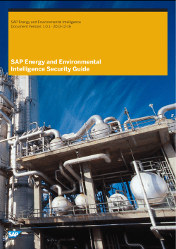 SAP Energy and Environmental Intelligence