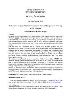 School of Economics University College Cork Working Paper Series