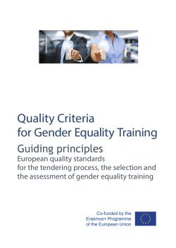 Quality Criteria for Gender Equality Training