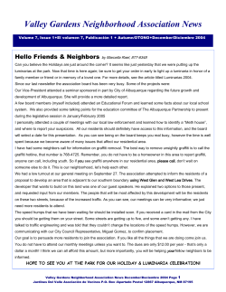 Newsletter - South Valley Coalition of Neighborhood Associations