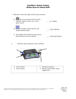 HeartWare® System Training Written Exam for Clinical Staff Match