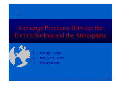 Exchange Processes Between the Earth`s Surface