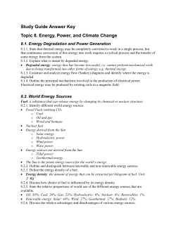 Topic 8. Energy, Power, and Climate Change