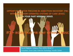 2 &ndash; roles that pir play within a rosc