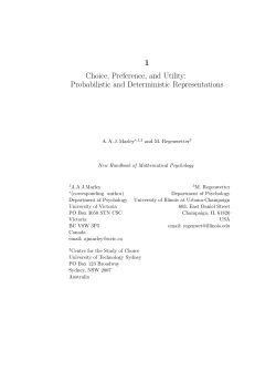 1 Choice, Preference, and Utility: Probabilistic and Deterministic