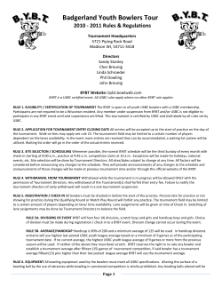 Get BYBT Rules here - Badgerland Youth Bowlers Tour
