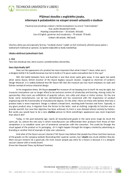 Přij&iacute;mac&iacute; zkou&scaron;ka z anglick&eacute;ho jazyka