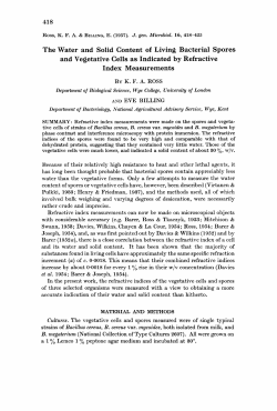 The Water and Solid Content of Living Bacterial