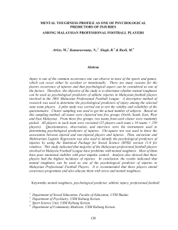 Mental Toughness Profile As One of Psychological Predictors