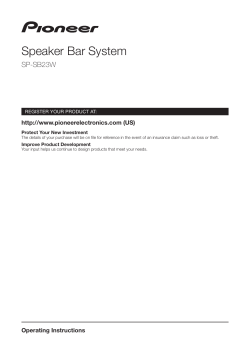 Speaker Bar System - Pioneer Electronics