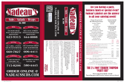 Menu - Nadeau`s Subs Salads Wraps
