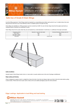 Safe Use of Grade 8 Chain Slings