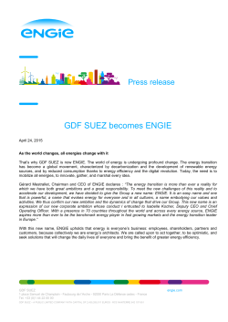 GDF SUEZ becomes ENGIE