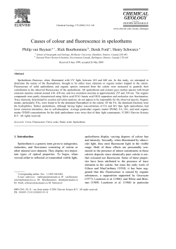 Causes of colour and fluorescence in speleothems