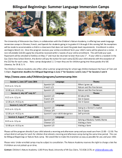 Bilingual Beginnings - University of Wisconsin