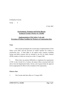 Implementation of Site Safety Cycle and Provision of Welfare