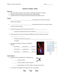 Isotope Notes