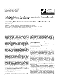 Media Optimization of Corynebacterium glutamicum for Succinate