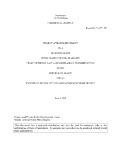 Project Appraisal Document