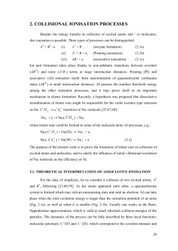 Aigars Ekers. ENERGY TRANSFER AND IONISATION