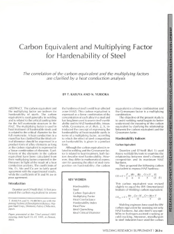 Carbon Equivalent and Multiplying Factor for Hardenability of Steel