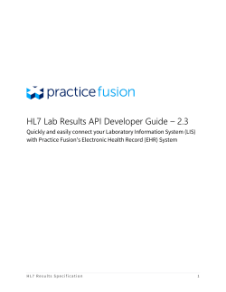 HL7 Lab Results API Developer Guide &ndash; 2.3