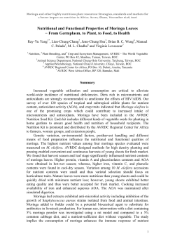 Nutritional and Functional Properties of Moringa Leaves &minus; From