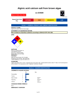 Alginic acid calcium salt from brown algae