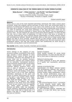 50 KINEMATIC ANALYSIS OF THE TENNIS SERVE IN YOUNG