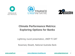 Climate Performance Metrics: Exploring Options for Banks